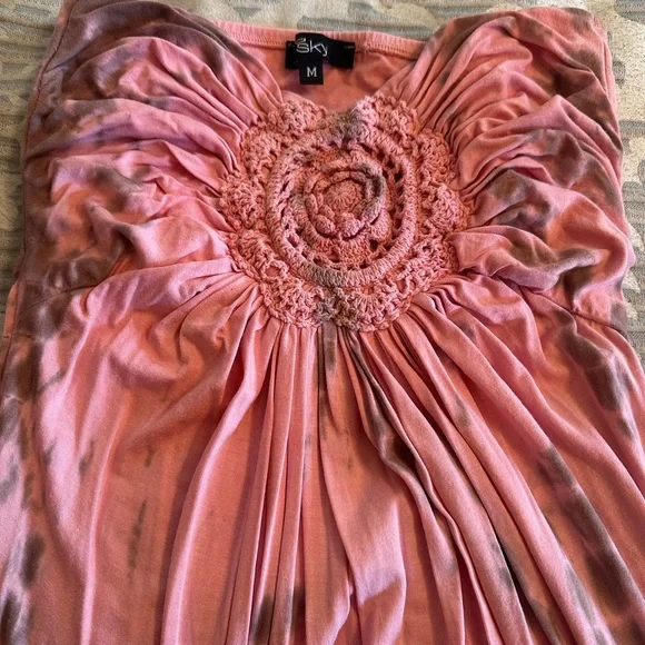 Sky Women's Tie-Dye Maxi Dress - Pink, Blue, and Brown - Picture 2 of 7